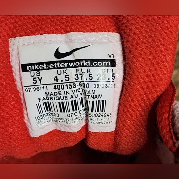 Nike Air Max size 5Y (Womens 7 ) 400153 Red White 2011 running shoes kicks - Picture 6 of 8